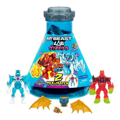 Фигурки MrBeast Lab Огонь Лед Большая колба с 2 героями Moose 24909 1